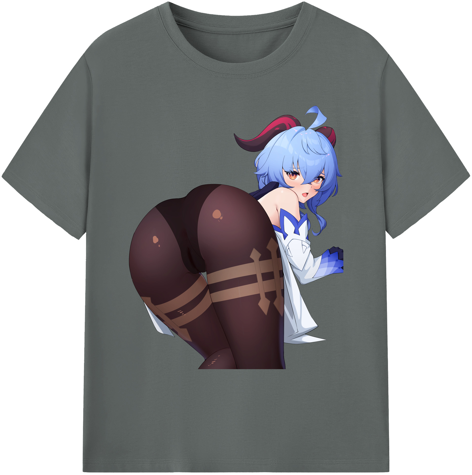 げんし神 甘雨 かんう genshin Ganyu 綿100％ メンズ半袖Tシャツ｜肌触りやわらか＆通気性